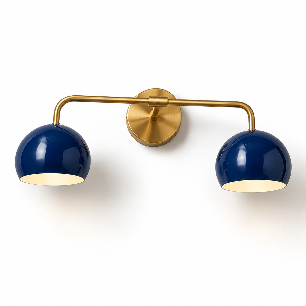 NauticZen 2-Light Brass Wall Sconce – Double Vanity Wall Light