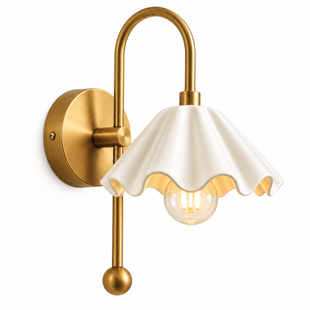 NauticZen Scalloped Wall Sconce – E26/E27 Wall Light