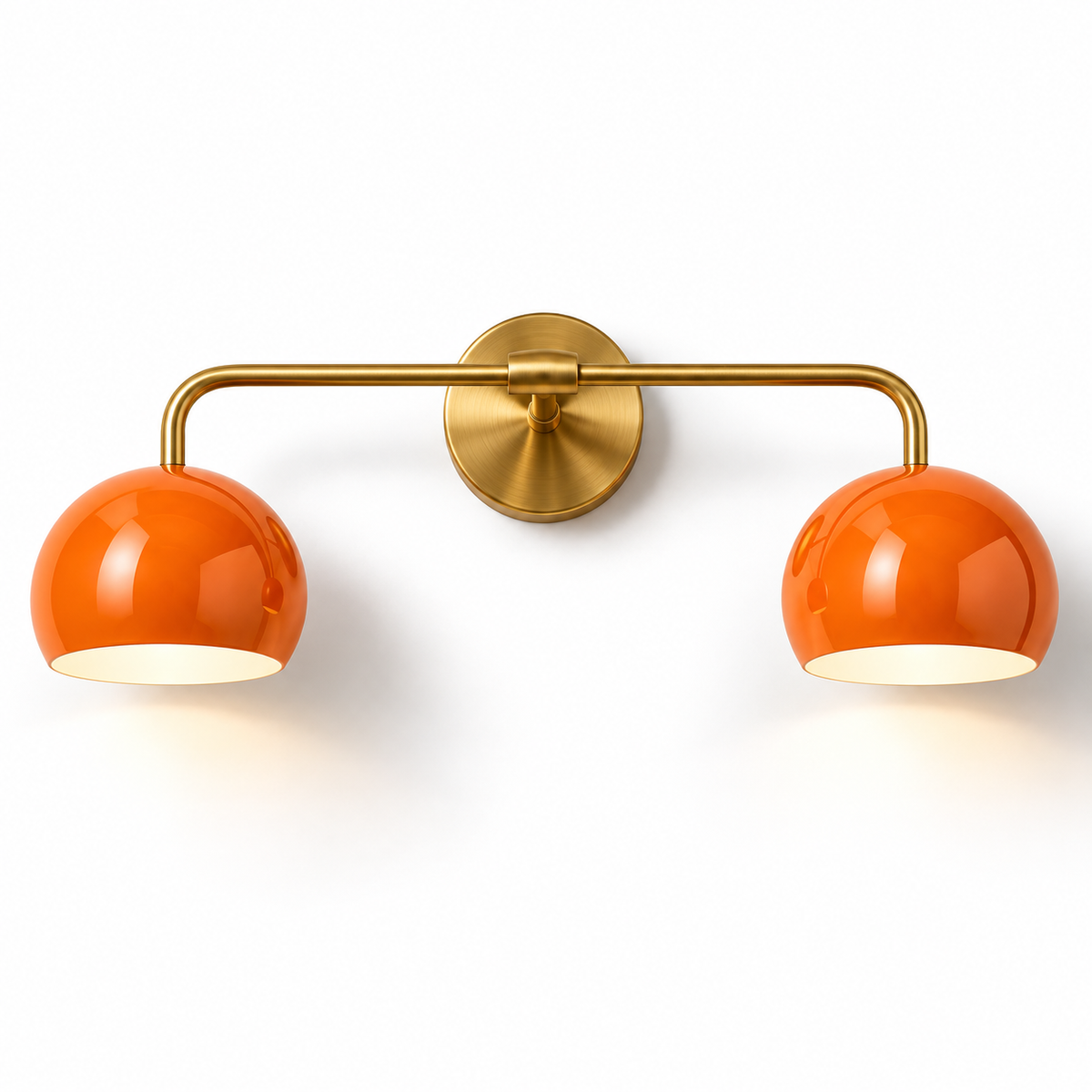 NauticZen 2-Light Brass Wall Sconce – Double Vanity Wall Light