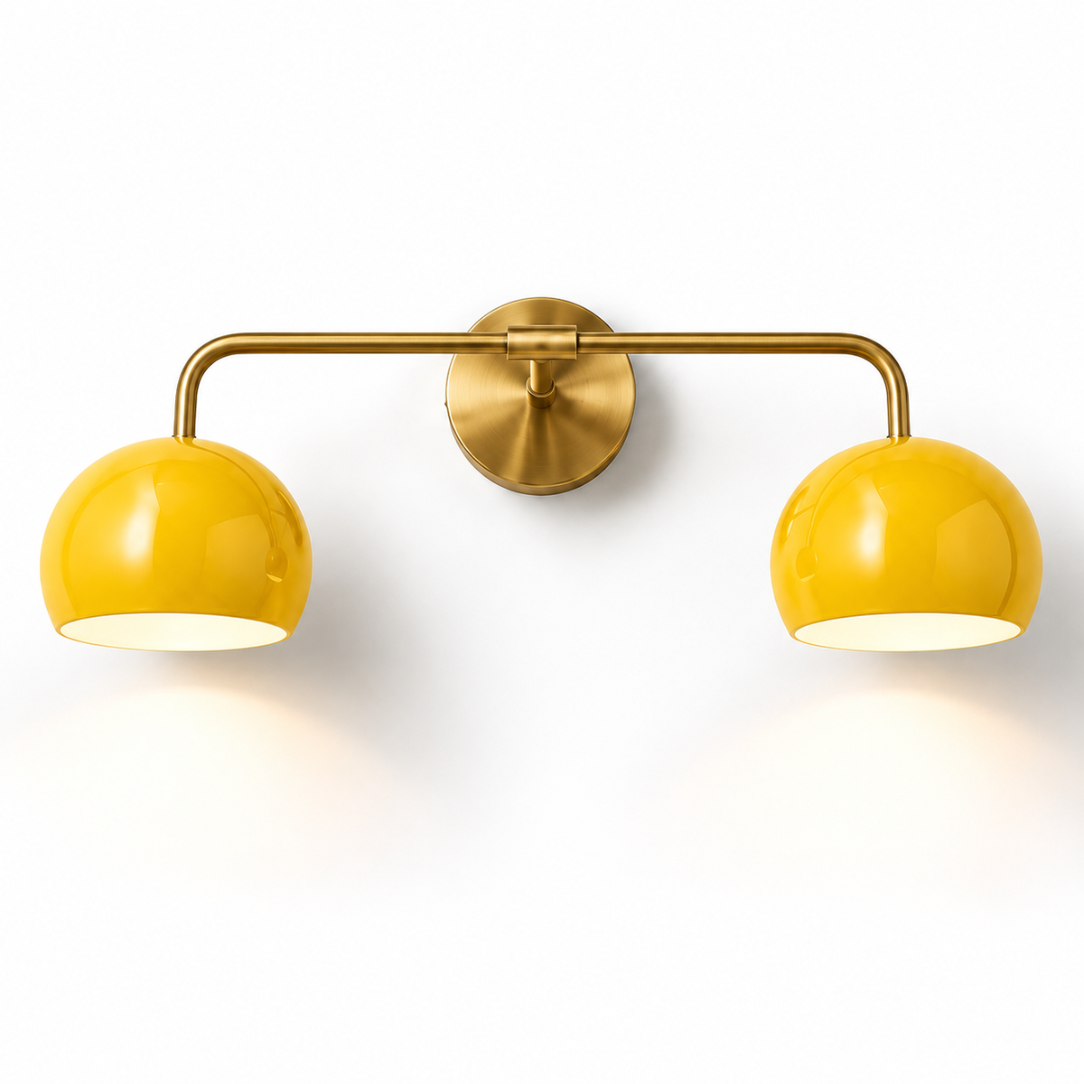 NauticZen 2-Light Brass Wall Sconce – Double Vanity Wall Light