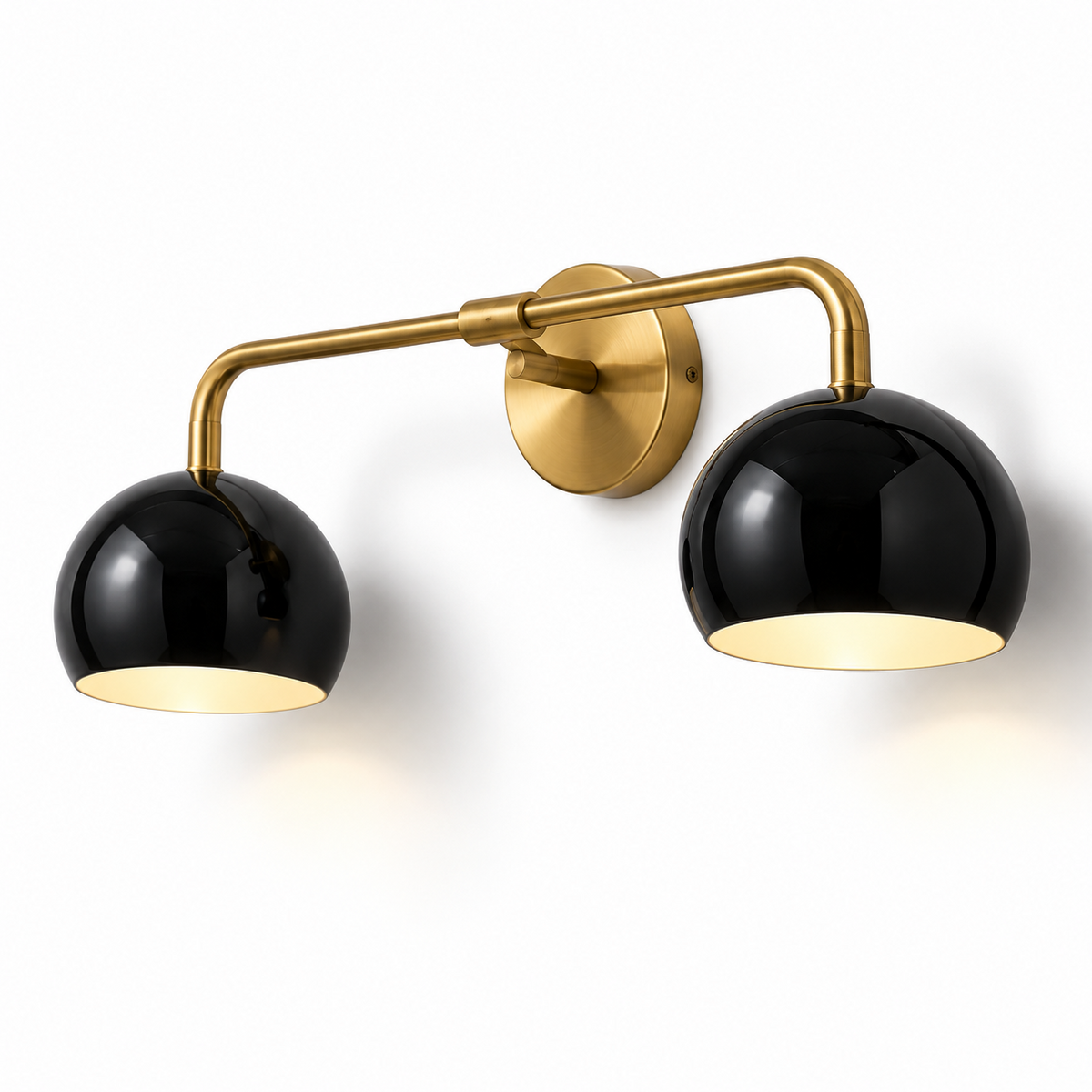 NauticZen 2-Light Brass Wall Sconce – Double Vanity Wall Light
