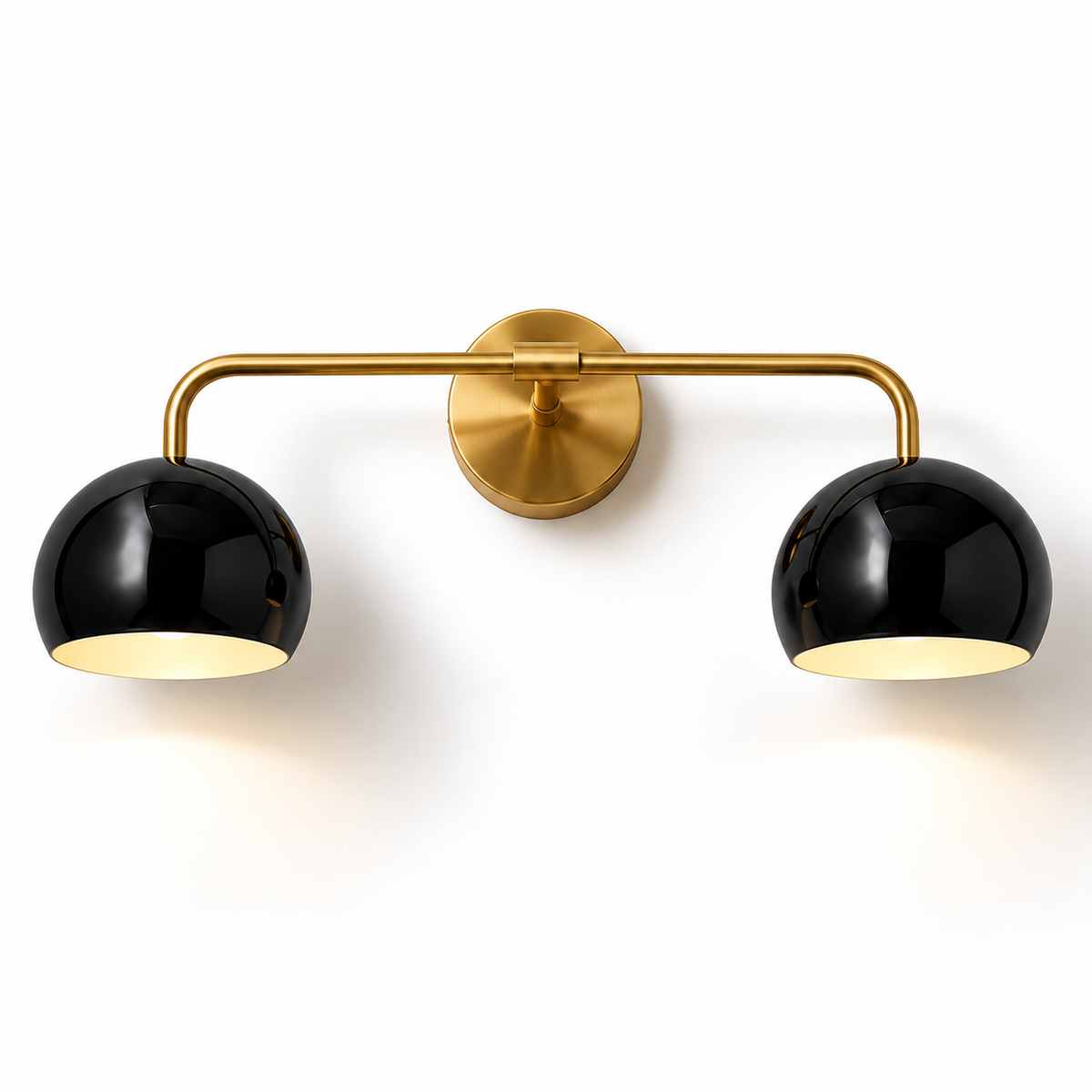 NauticZen 2-Light Brass Wall Sconce – Double Vanity Wall Light