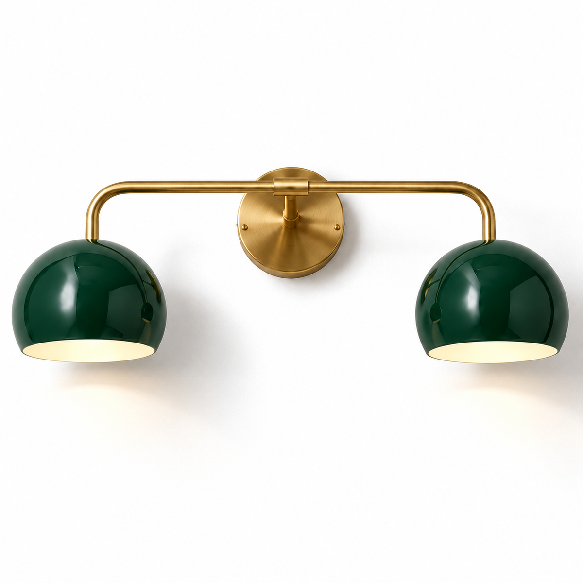 NauticZen 2-Light Brass Wall Sconce – Double Vanity Wall Light