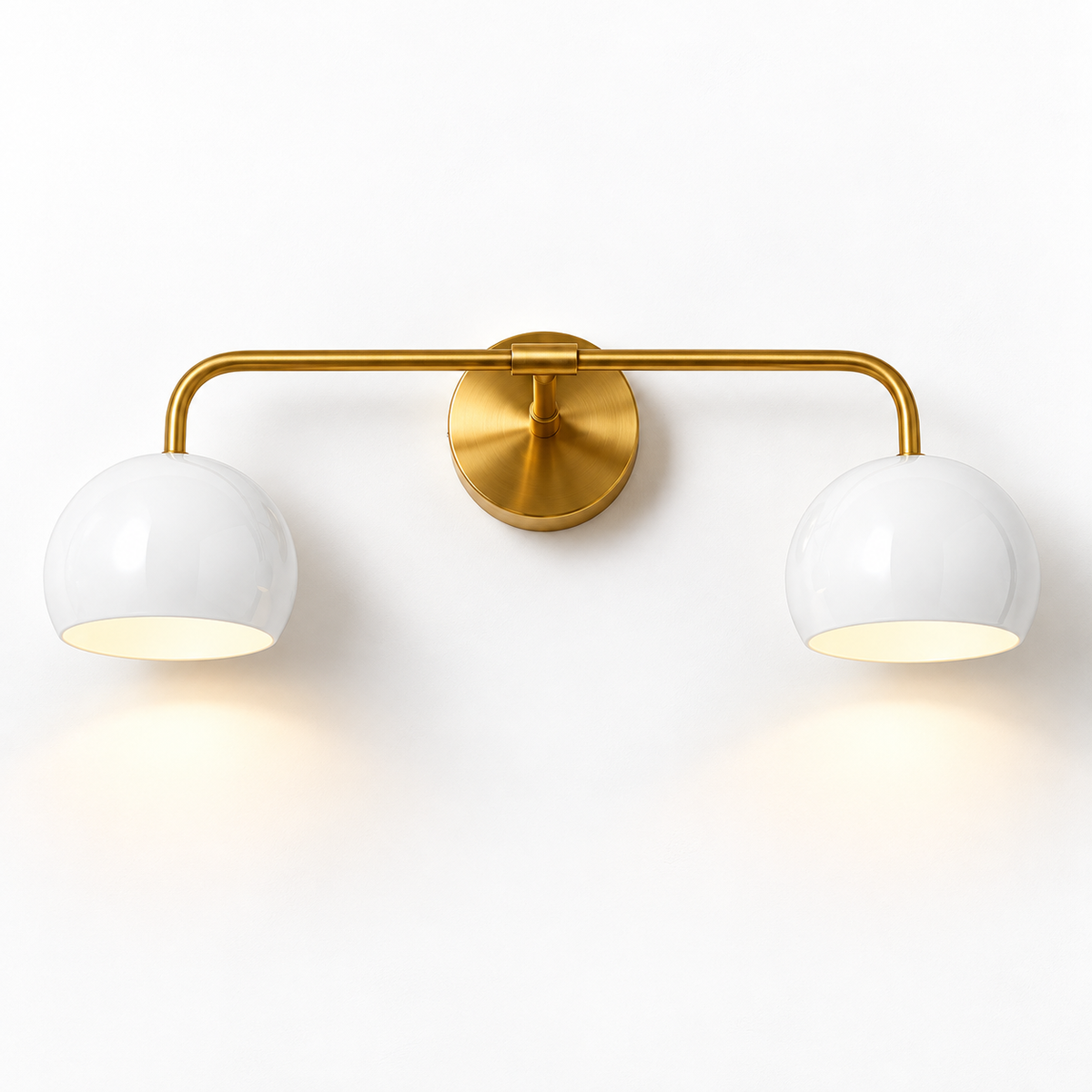 NauticZen 2-Light Brass Wall Sconce – Double Vanity Wall Light