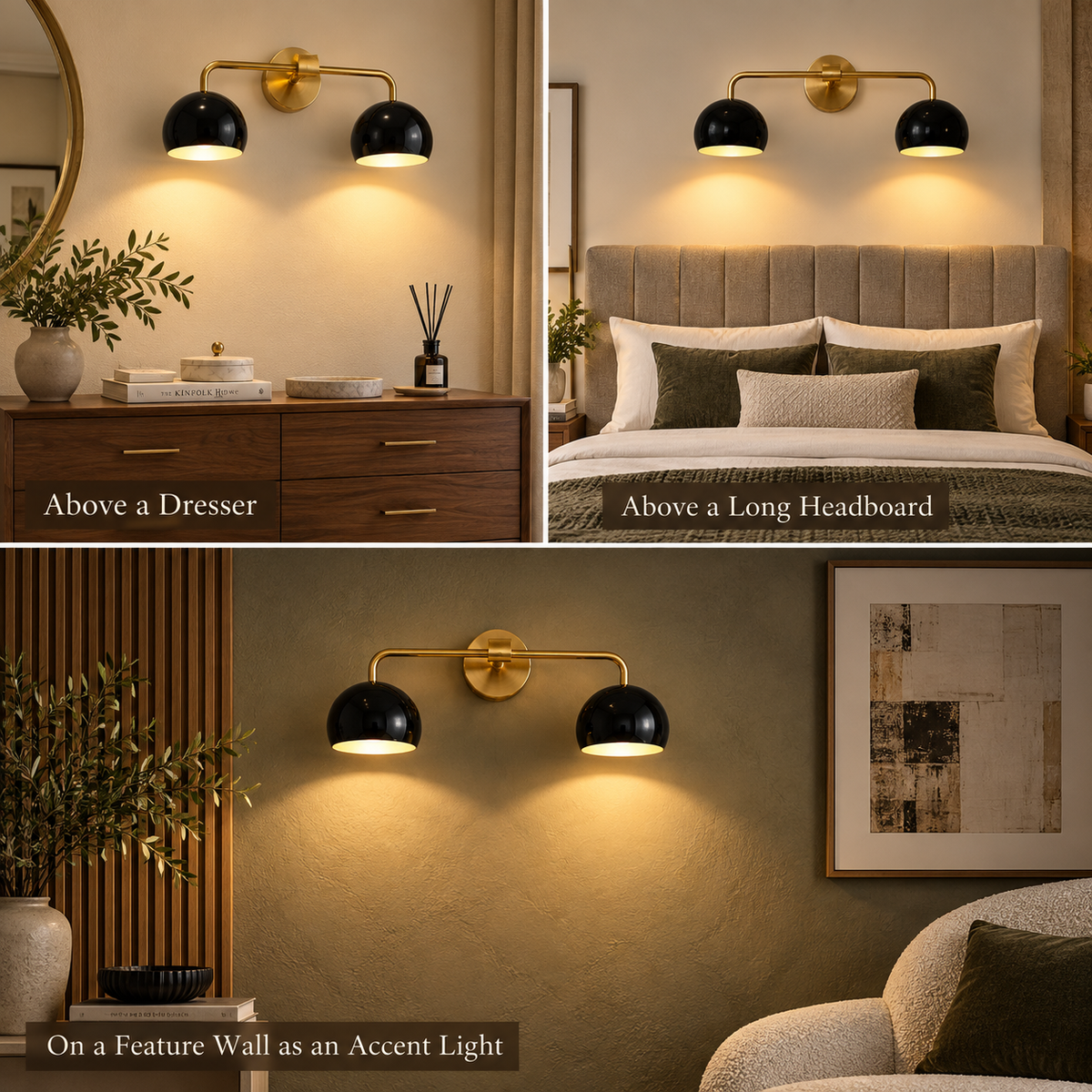 NauticZen 2-Light Brass Wall Sconce – Double Vanity Wall Light