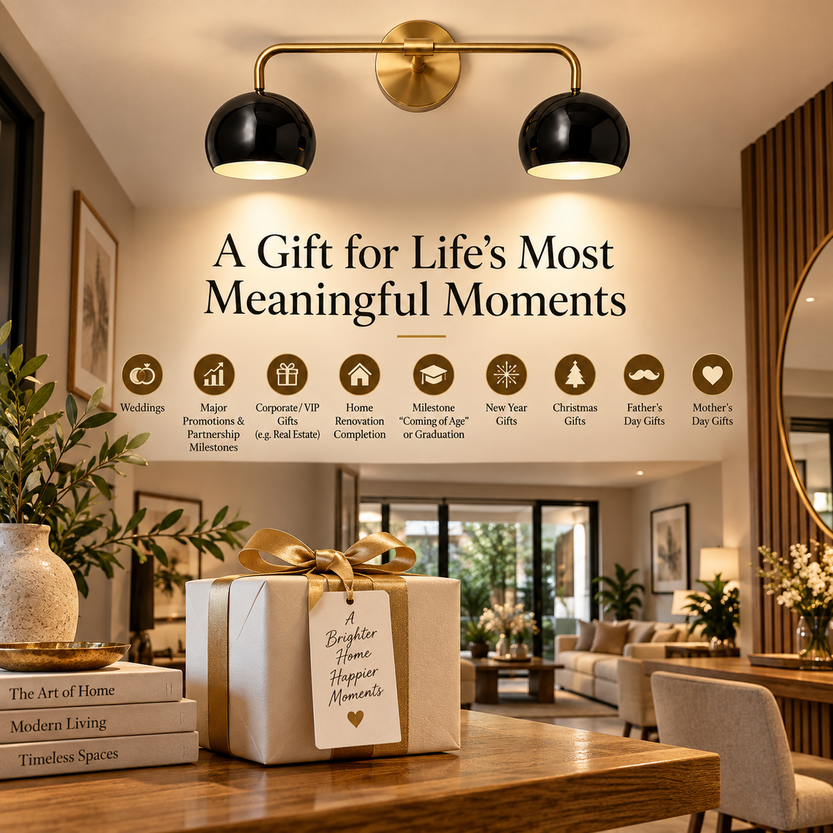 NauticZen 2-Light Brass Wall Sconce – Double Vanity Wall Light