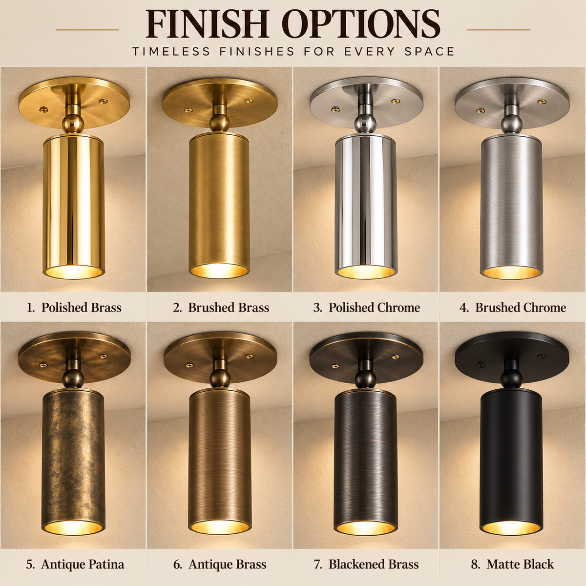 NauticZen Handmade Mid-Century Modern Brass Ceiling Spotlight: Adjustable Accent Lighting