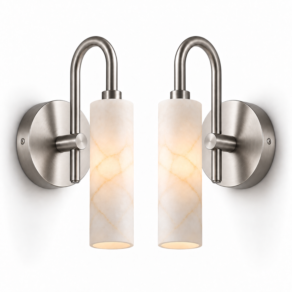 NauticZen Natural Alabaster Wall Sconces – Set of 2