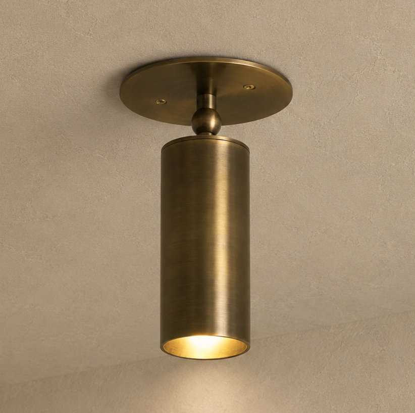 NauticZen Handmade Mid-Century Modern Brass Ceiling Spotlight: Adjustable Accent Lighting