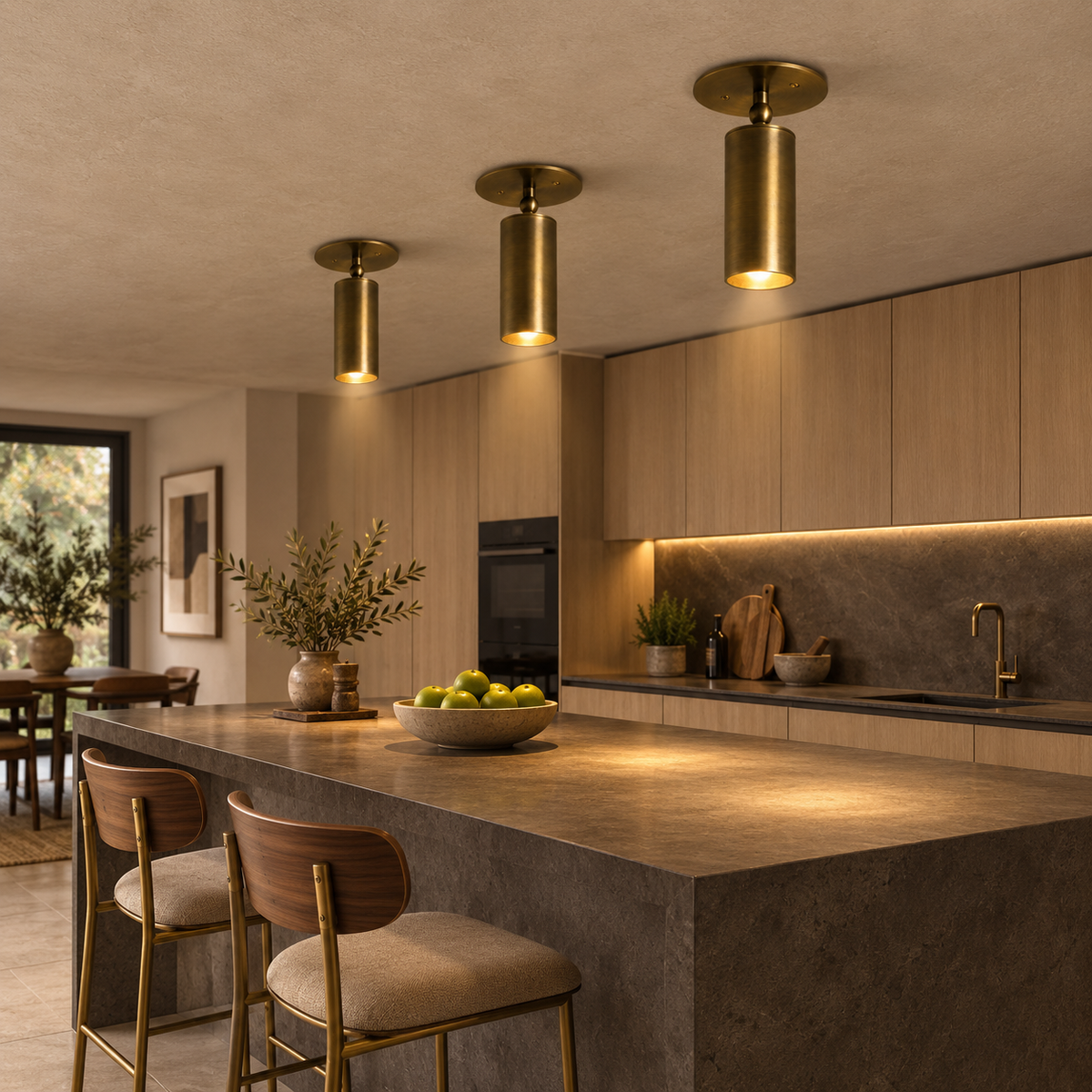 NauticZen Handmade Mid-Century Modern Brass Ceiling Spotlight: Adjustable Accent Lighting