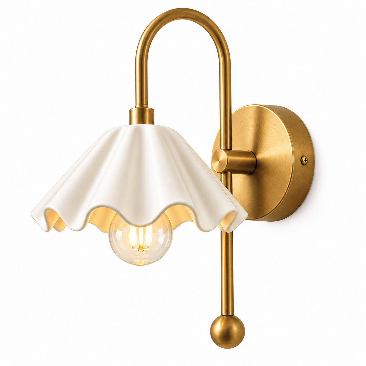 NauticZen Scalloped Wall Sconce – E26/E27 Wall Light