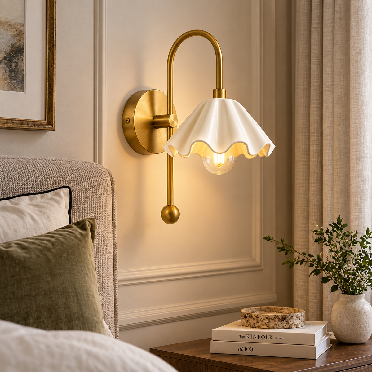 NauticZen Scalloped Wall Sconce – E26/E27 Wall Light