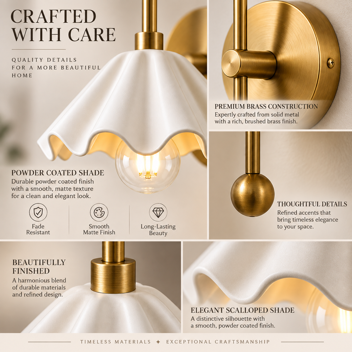 NauticZen Scalloped Wall Sconce – E26/E27 Wall Light