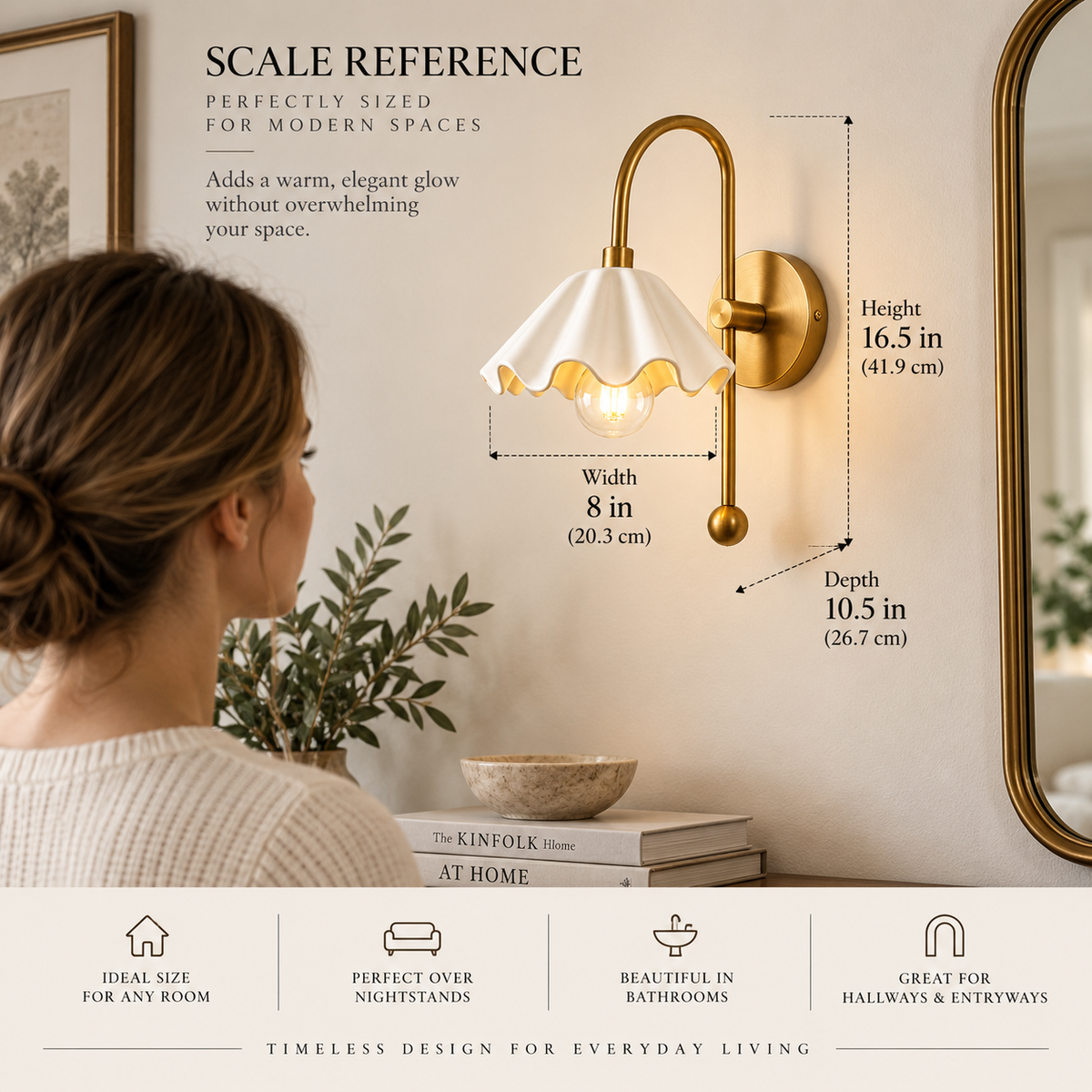 NauticZen Scalloped Wall Sconce – E26/E27 Wall Light