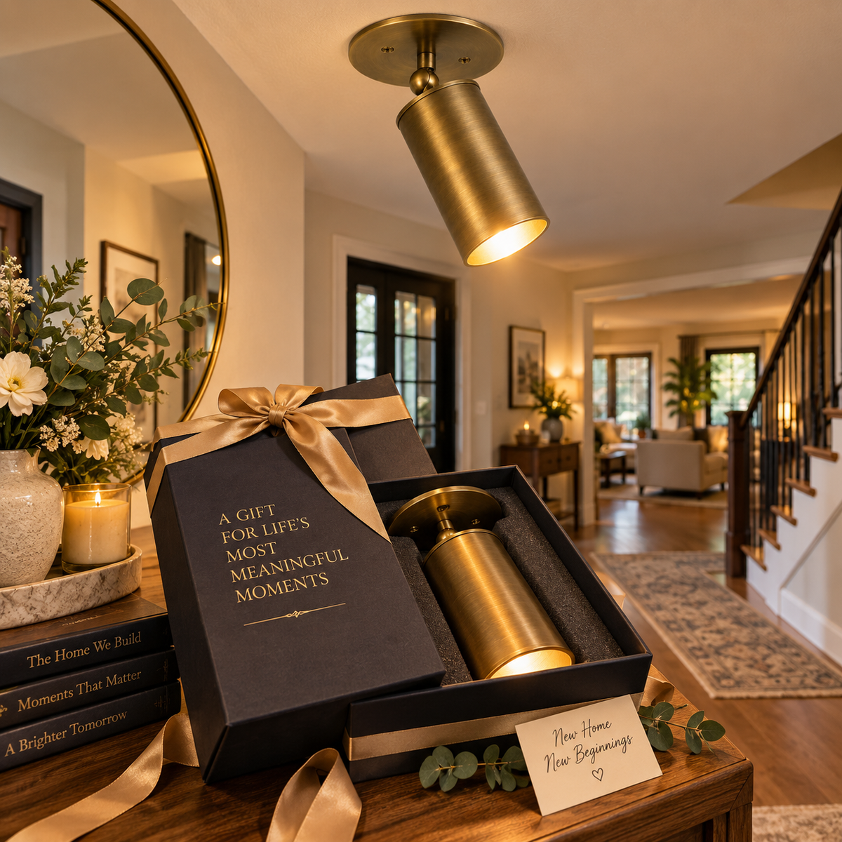 NauticZen Handmade Mid-Century Modern Brass Ceiling Spotlight: Adjustable Accent Lighting