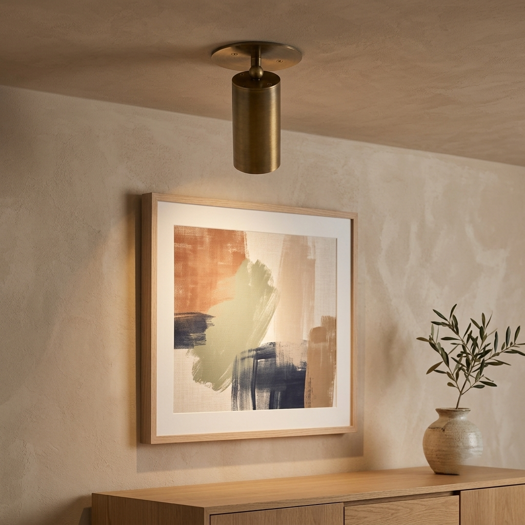 NauticZen Handmade Mid-Century Modern Brass Ceiling Spotlight: Adjustable Accent Lighting