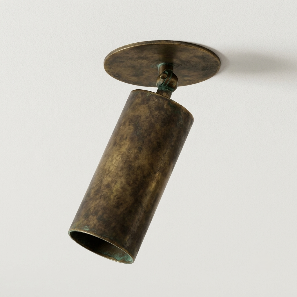 NauticZen Handmade Mid-Century Modern Brass Ceiling Spotlight: Adjustable Accent Lighting
